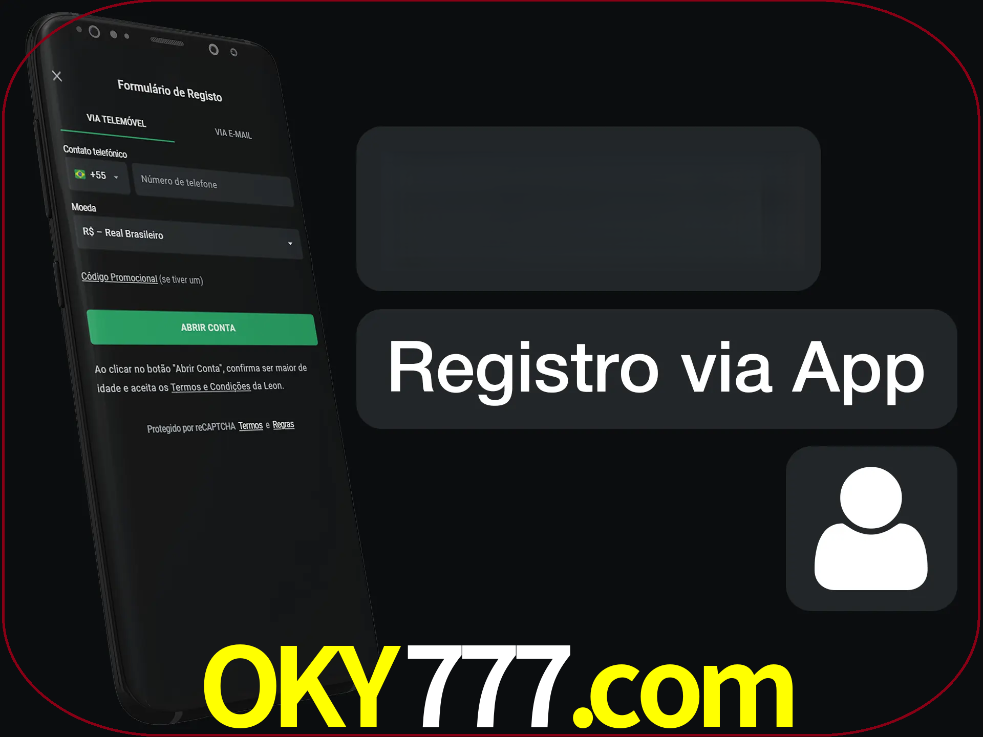 Registre-se com duas etapas usando o aplicativo.