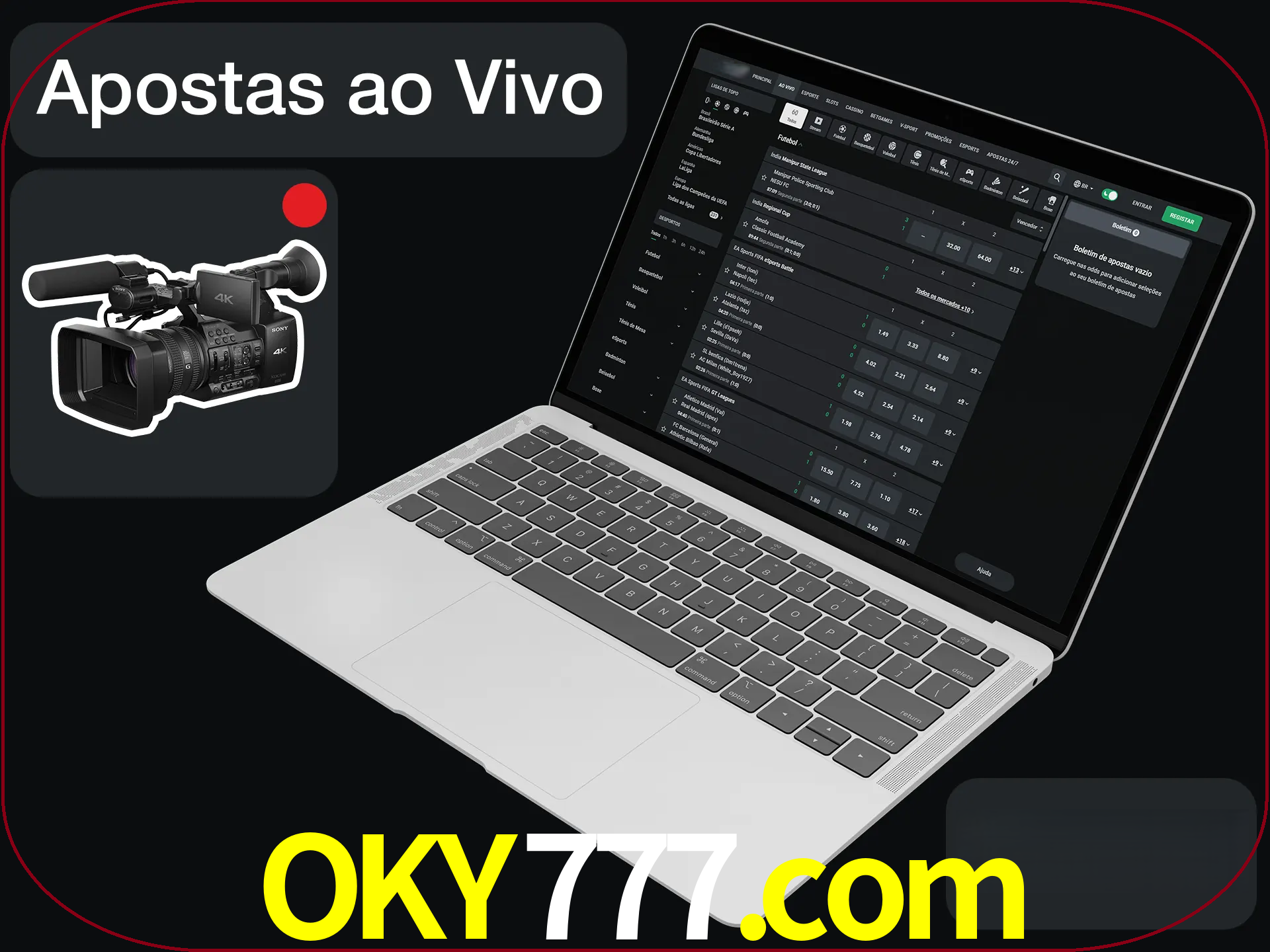 Aposte em formato ao vivo em nosso site.