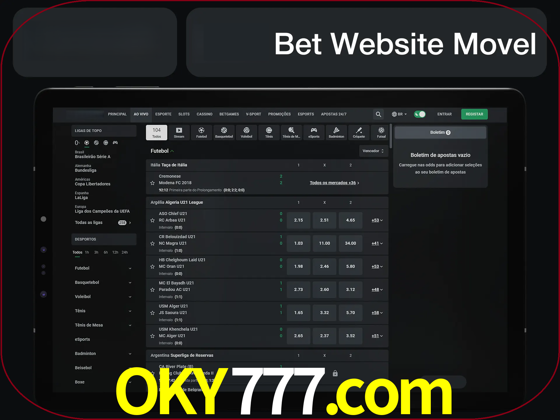 Use nosso website em qualquer dispositivo.
