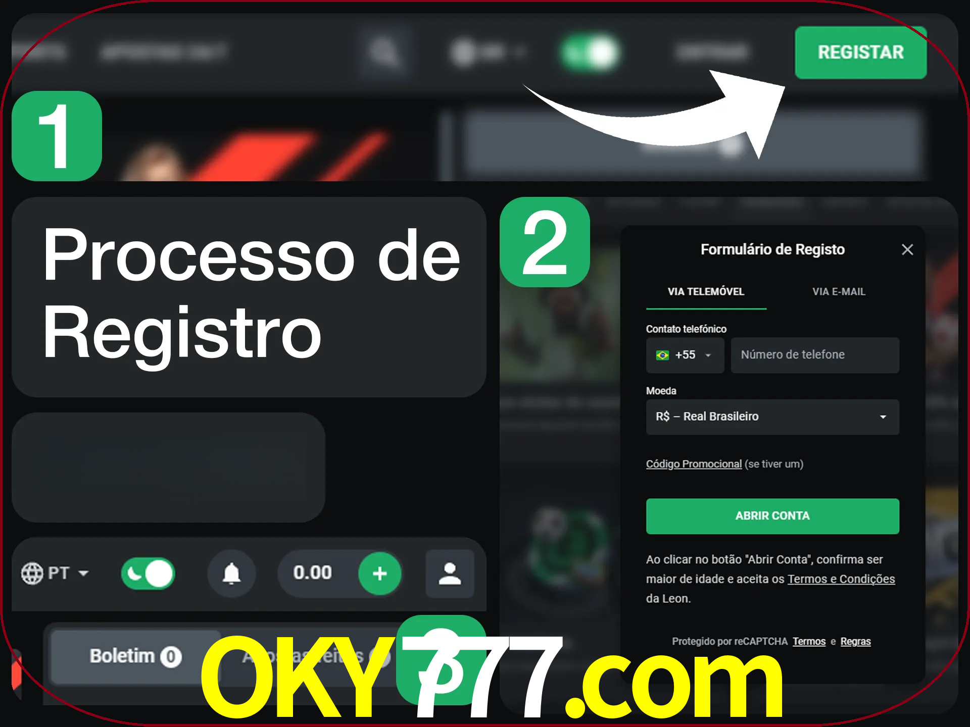 O processo de registro na LeonBet é simples.